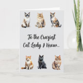 Funny Crazy Cat Lady Carte d'anniversaire (Devant)