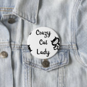 Funny Crazy cat lady-knop Ronde Button 7,6 Cm (In situ)