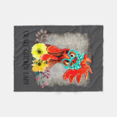 Funny Crazy Chicken Lady Word Art Fleece Deken (Voorkant (Horizontaal))