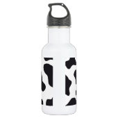 Funny Crazy Cow Bull op Dairy Cow Print Pattern Waterfles (Achterkant)
