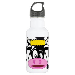Funny Crazy Cow Bull op Dairy Cow Print Pattern Waterfles