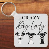 Funny Crazy Dog Lady Sleutelhanger (Voorkant)