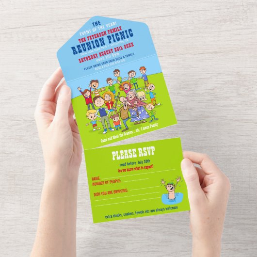 FUNNY Crazy Family Reunion Invitation (Déchirure)