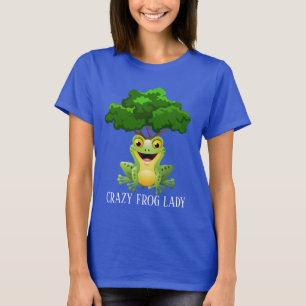 Funny Crazy frog lady voegt tekst toe T-shirt