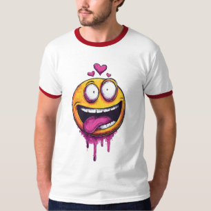 Funny Crazy Love Emoji Graphic T-Shirt – Drôle