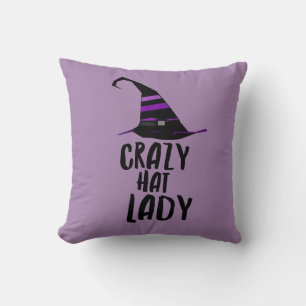 Funny Crazy Pet Lady Witch Pillow voor Halloween Kussen