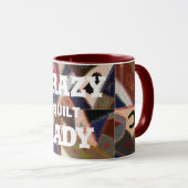 Funny "Crazy Quilt Lady"  Patchwork Quilt Mok (Voorkant rechts)