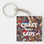 Funny "Crazy Quilt Lady" Patchwork Quilt Sleutelhanger (Voorkant)