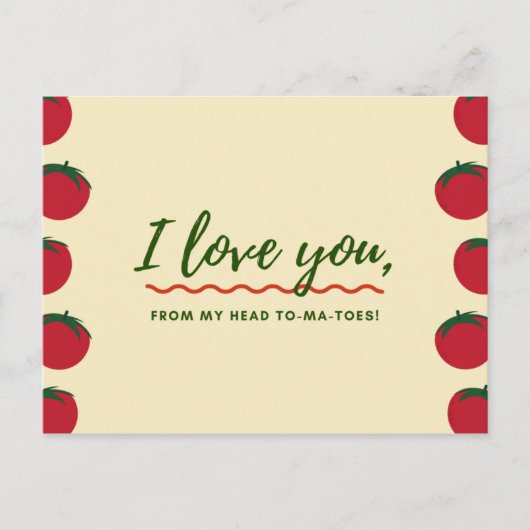 Funny Cream and Red Tomates Briefkaart (Voorkant)