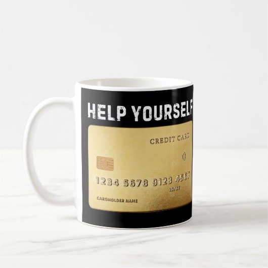 Funny Credit Card Coffee Mug (Gauche)