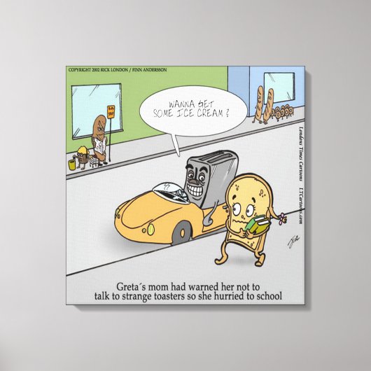 Funny Creepy Toaster Canvas afdrukken (Voorkant)