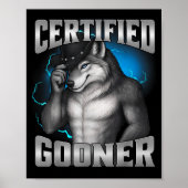 Funny Cringe Sigma Wolf Certified Gooner  Poster (Voorkant)