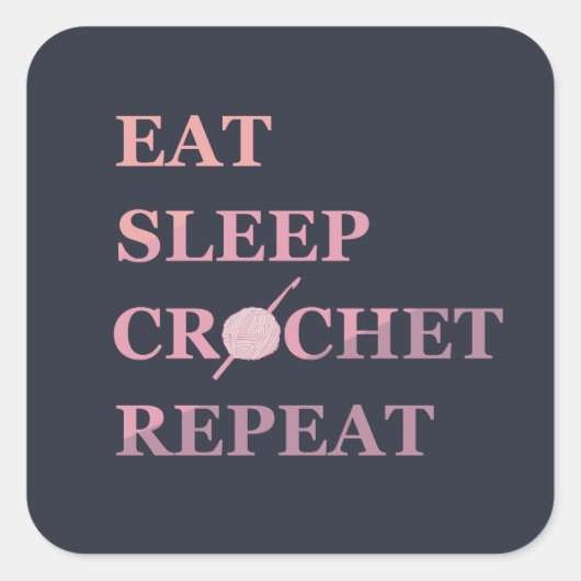 Funny crochet quote vierkante sticker (Voorkant)