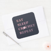 Funny crochet quote vierkante sticker (Envelop)