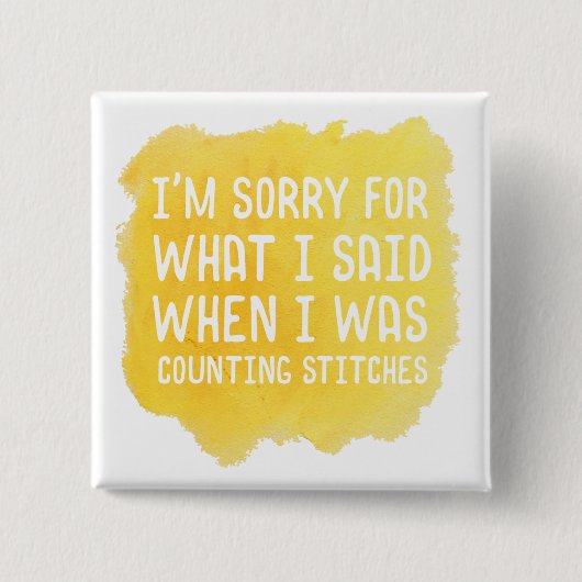 Funny Crochet Stitch Vierkante Button 5,1 Cm (Voorkant)