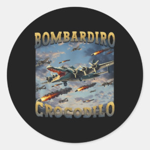 Funny Crocodile Meme Bombardiro Crocodilo Funny Br Ronde Sticker