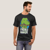 Funny Crocodile Playing Flute Treble Maker Instrum T-shirt (Voorkant volledig)
