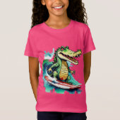 Funny crocodile surf T-shirt (Devant)