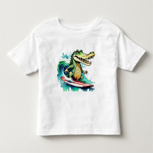 Funny crocodile surf T-shirt (Devant)