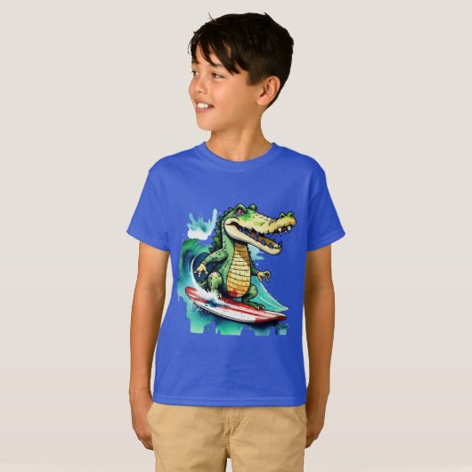 Funny crocodile surf T-shirt (Devant entier)