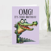 Funny Crocodile thème Carte d'anniversaire (Devant)