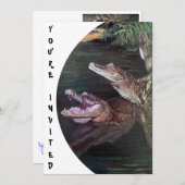 Funny Crocodiles Uitnodigingen (Voorkant / Achterkant)