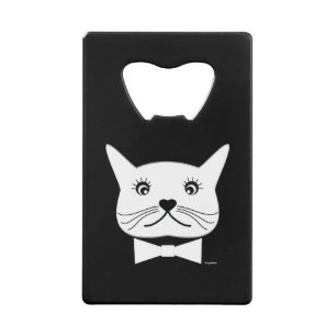 Funny cross-ayed Male Cat, Cool Kredietkaart Flessenopener