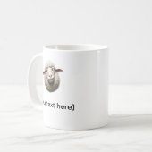Funny Cross-Eyed Sheep Mug with Custom Text – Cute (Devant gauche)