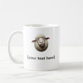 Funny Cross-Eyed Sheep Mug with Custom Text – Cute (Gauche)