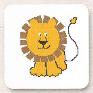 Funny cross-stitch cartoon Lion Onderzetter
