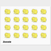 Funny cross-stitch gele olifant ronde sticker (Vel)