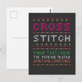 Funny Cross Stitch Needlepoint Sewing Needle Art Briefkaart (Voorkant / Achterkant)
