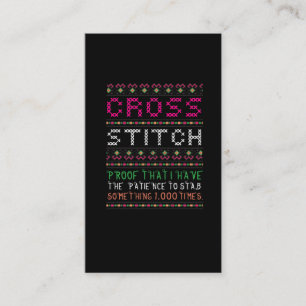 Funny Cross Stitch Needlepoint Sewing Needle Art Visitekaartje