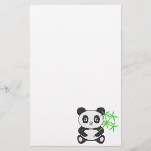 Funny cross-stitch panda briefpapier