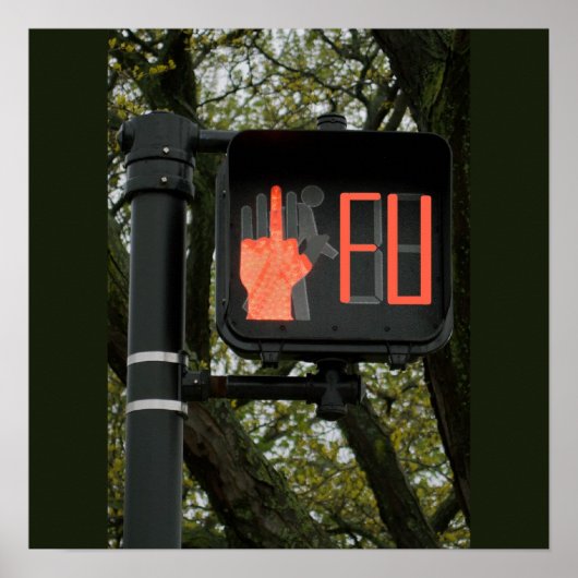 Funny Cross Walk zegt FU Poster (Voorkant)