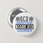 Funny Crossword Puzzle Acdict Ronde Button 5,7 Cm (Voorkant /achterkant)