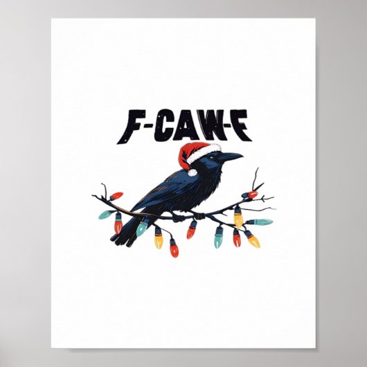 Funny Crow Christmas Classic Retro Design Poster (Voorkant)