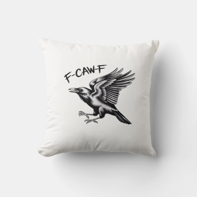 Funny Crow F-Caw-F Essential Minimal Clean Kussen (Voorkant)