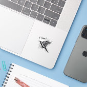 Funny Crow F-Caw-F Essential Minimal Clean Sticker (Laptop met iPhone)