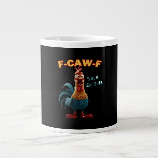Funny Crow F-Caw-F Humor Gothic Extra Grote Beker (Voorkant)