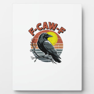 Funny Crow F-Caw-F Retro Zonsondergang Volwassenen Fotoplaat