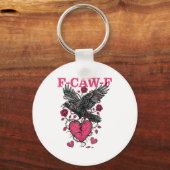 Funny Crow F-caw-f Valentines Day Black Bird Fcawf Sleutelhanger (Voorkant)
