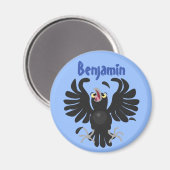 Funny crow raven cartoon magneet (Voorkant / Achterkant)