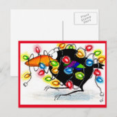 Funny Crow Winter Kerstverlichting briefkaart (Voorkant / Achterkant)