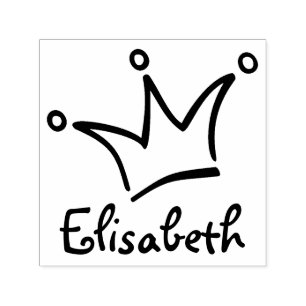 Funny Crown black + je rug. en naam Zelfinktende Stempel