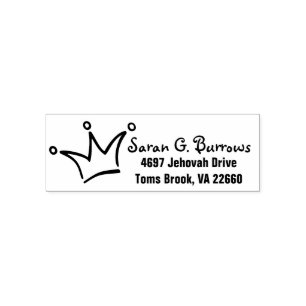 Funny Crown black + je rug. en naam Zelfinktende Stempel