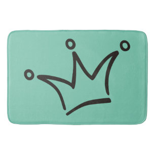 Funny Crown black + je rug. en tekst Badmat