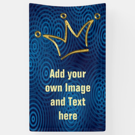 Funny Crown gold + je rug. en tekst Spandoek (Verticaal)