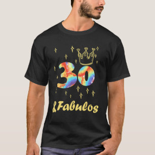 Funny Crown Tie Dye 30th Birthday 30 Years Old Sin T-shirt