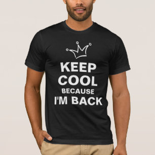 Funny Crown white & KEEP COOL + jouw tekst T-shirt